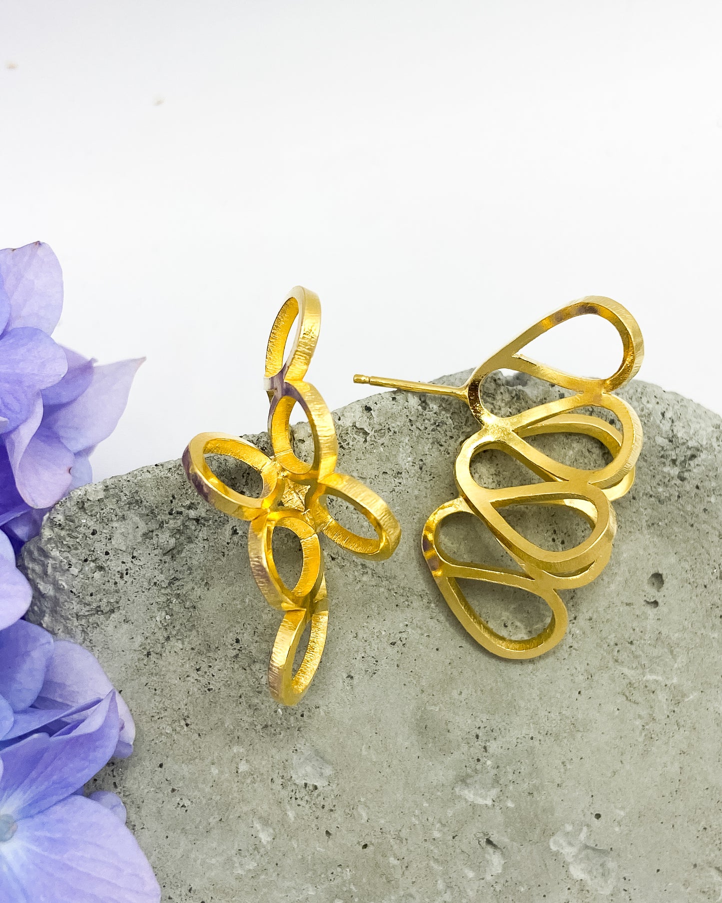 Offset Butterfly Sterling Silver Earrings