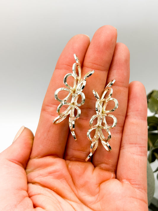 Double Offset Butterfly Stud Earring - Polished